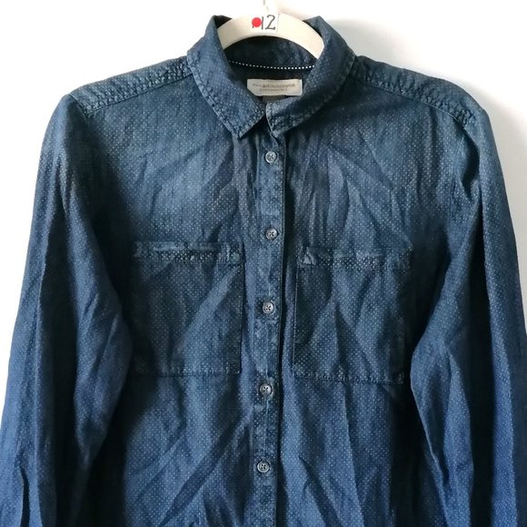 Anthropologie Pilcro And The Letter Press Womens Blue Button Up Shirt Size XS - Picture 3 of 8